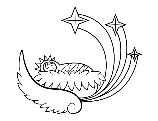 Printable baby jesus coloring page