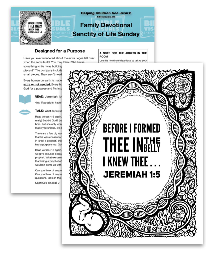 Sanctity of life sunday devotional and coloring page downloads ready