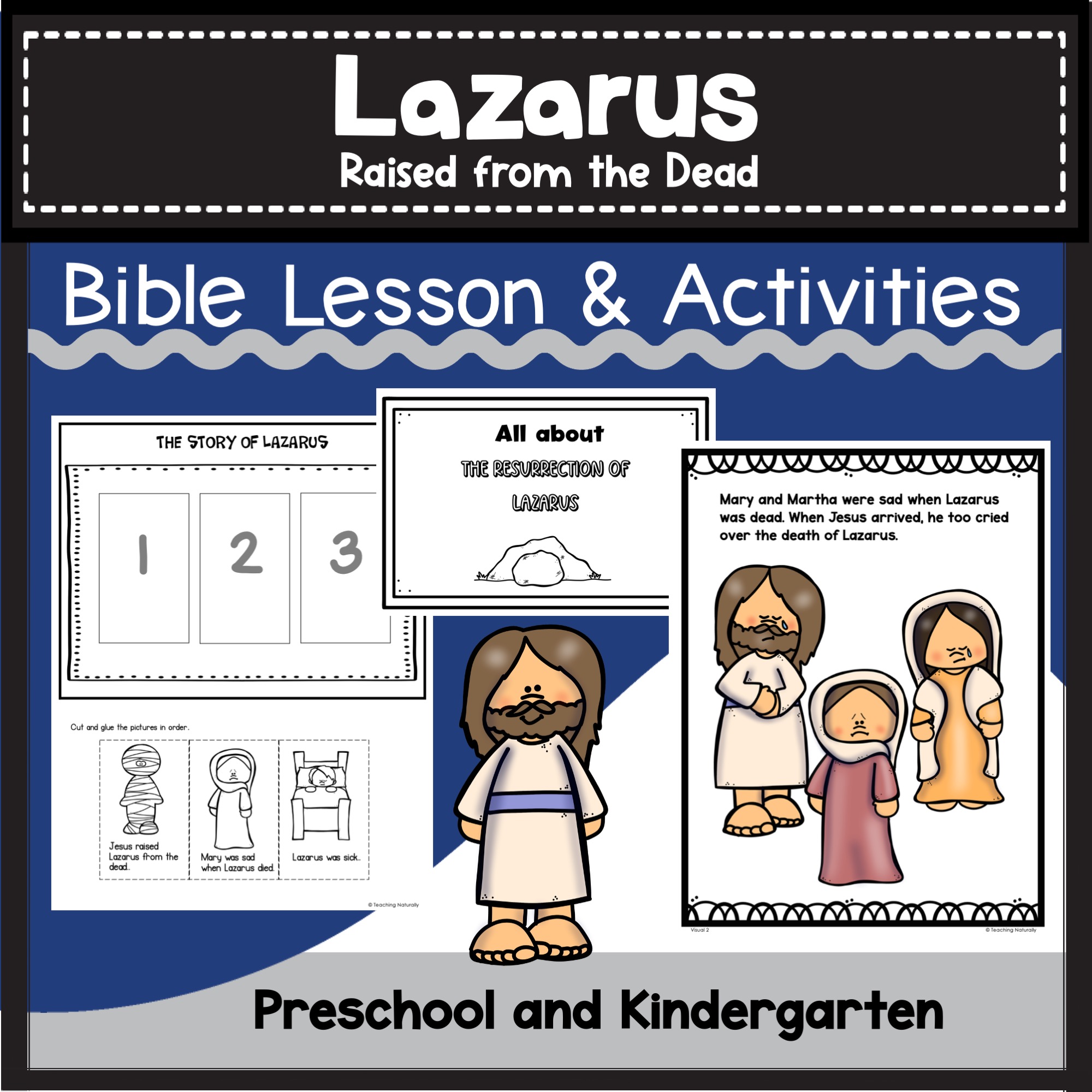 Resurrection of lazarus bible lesson and activities for kids made by teachers