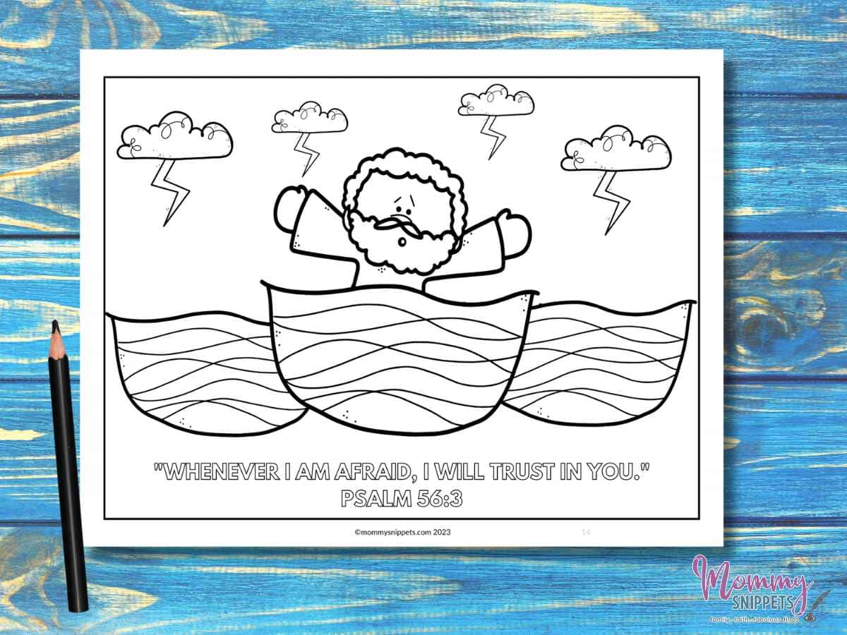 Free printable jesus walks on water coloring pages