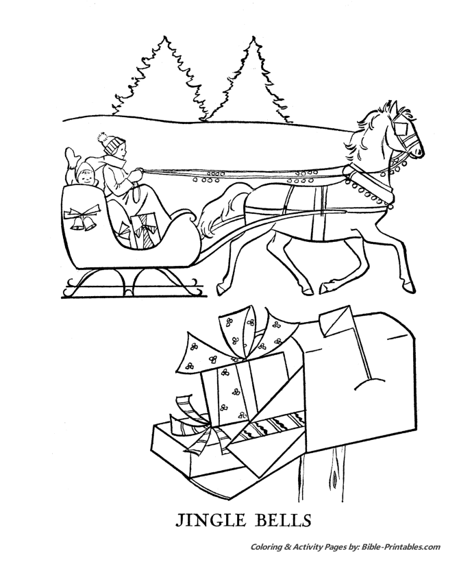 Christmas scenes coloring pages