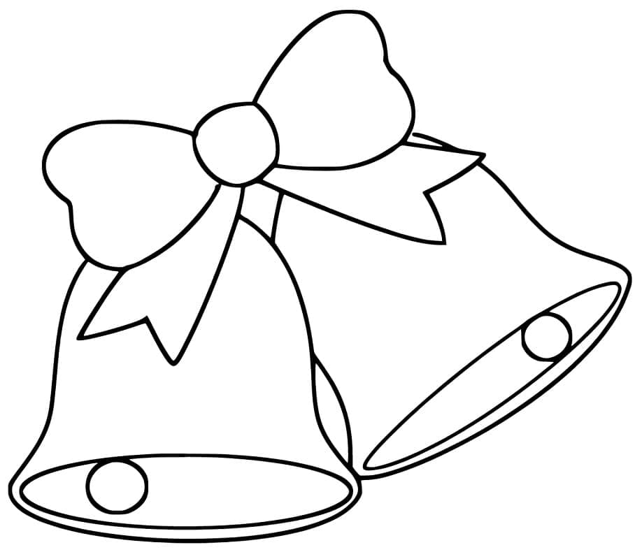 Cute christmas bells coloring page