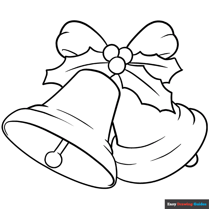 Bells coloring page easy drawing guides