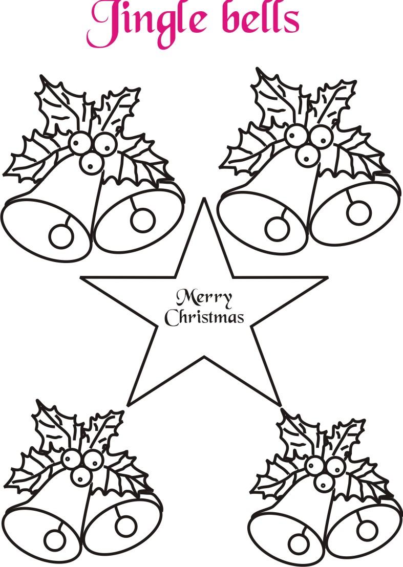 Jingle bells coloring printable page for kids