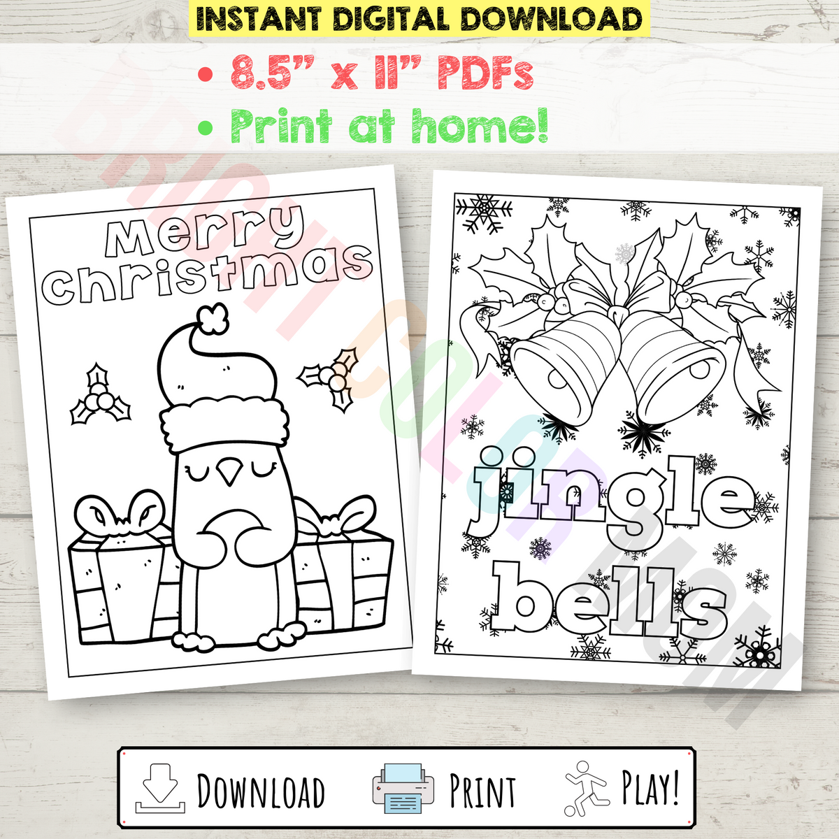 Printable christmas coloring pages â bright color mom