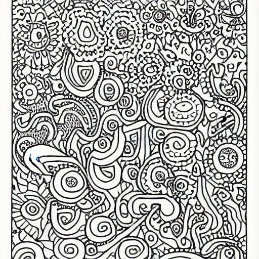 A coloring book page by johanna basford stable diffusion