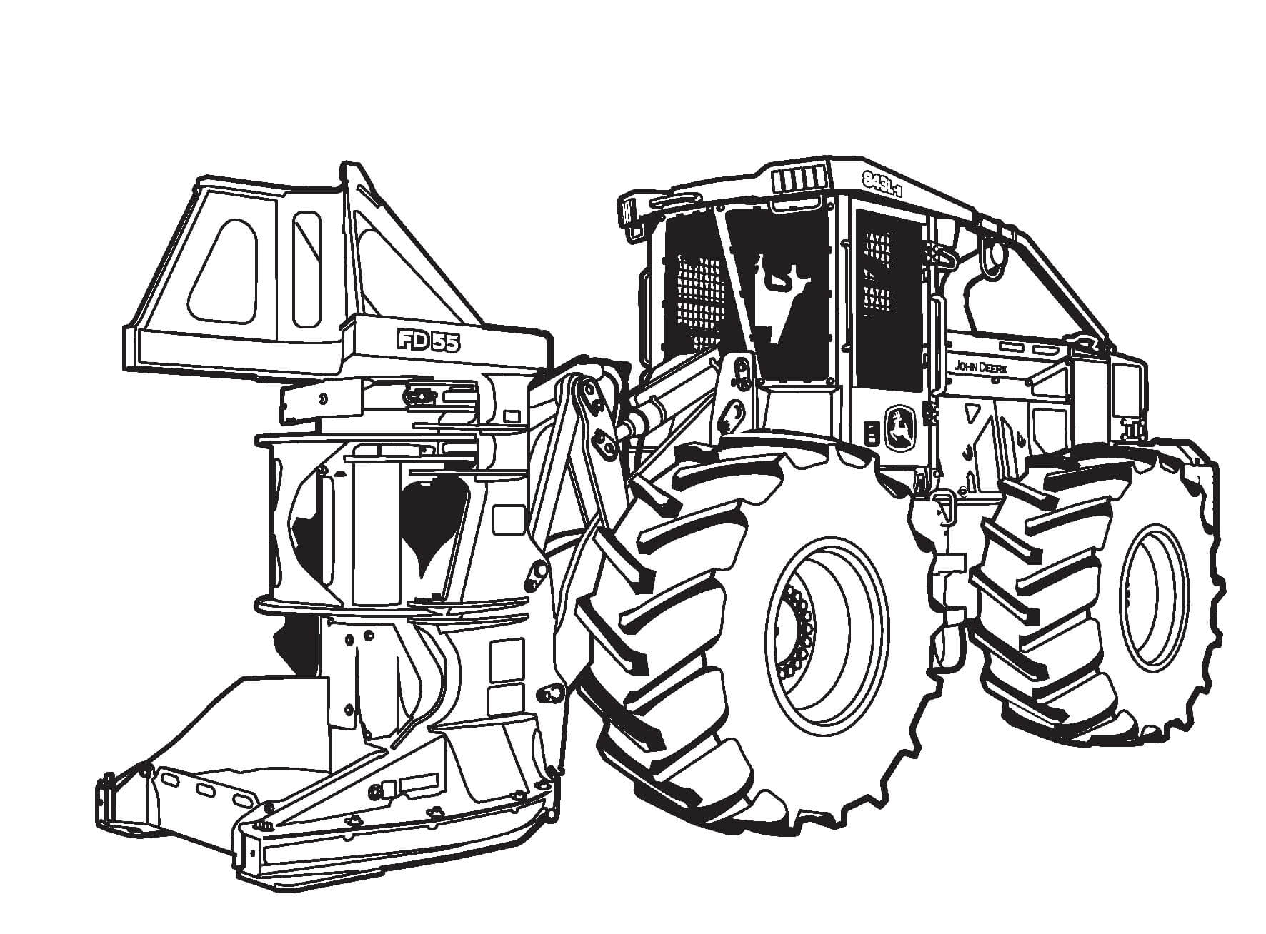 John deere tractor coloring page