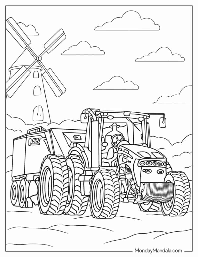 John deere coloring pages free pdf printables