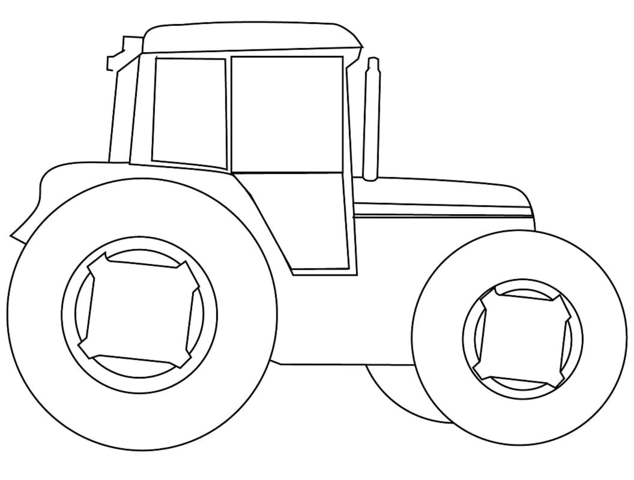 Easy farm tractor coloring page