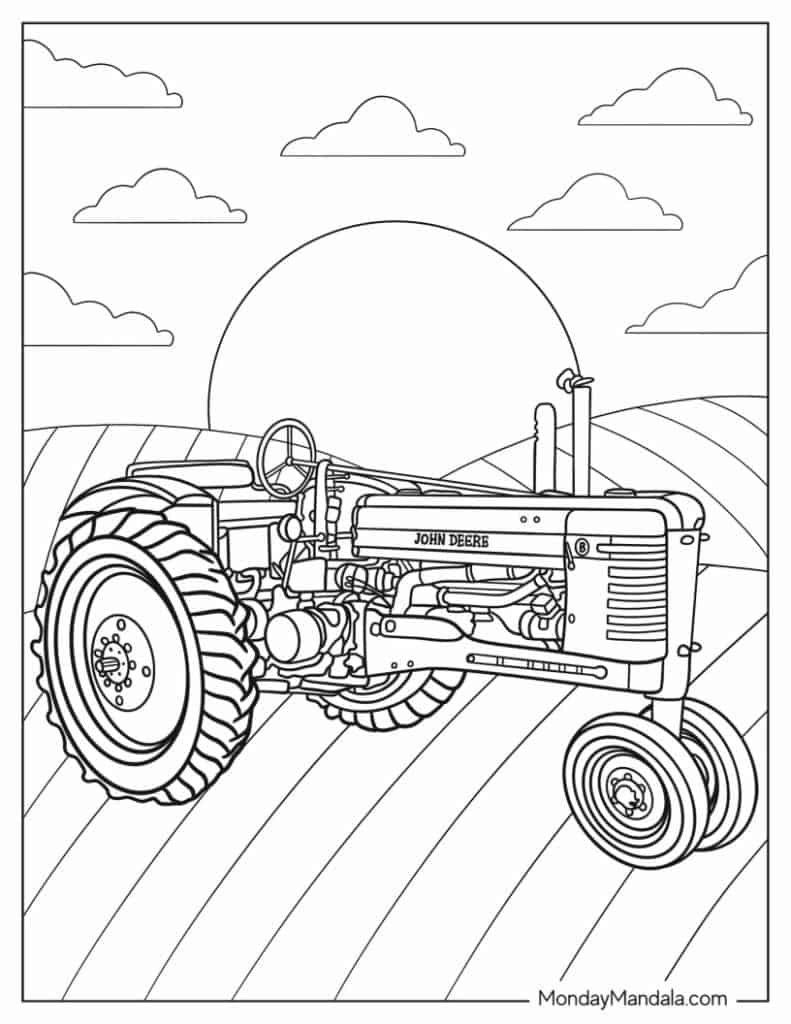 John deere coloring pages free pdf printables