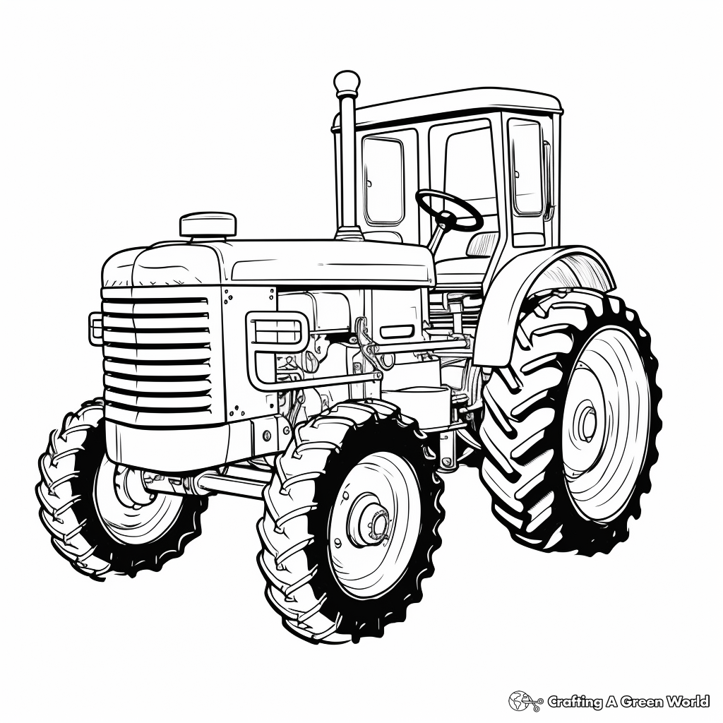 Old tractor coloring pages