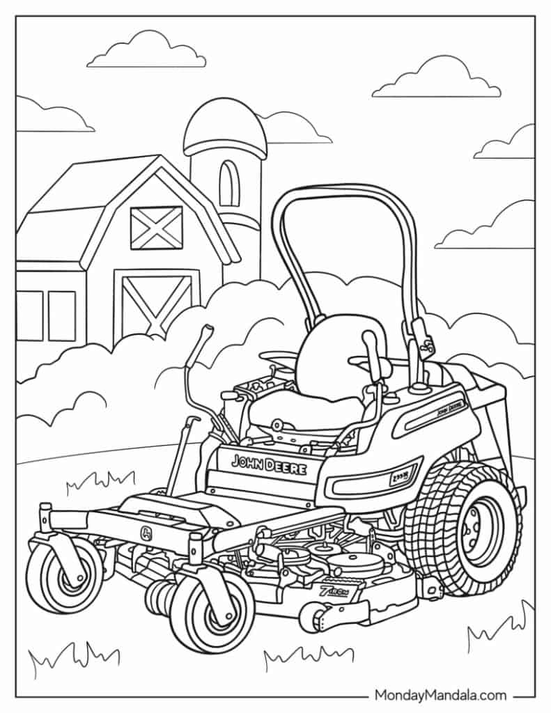 John deere coloring pages free pdf printables