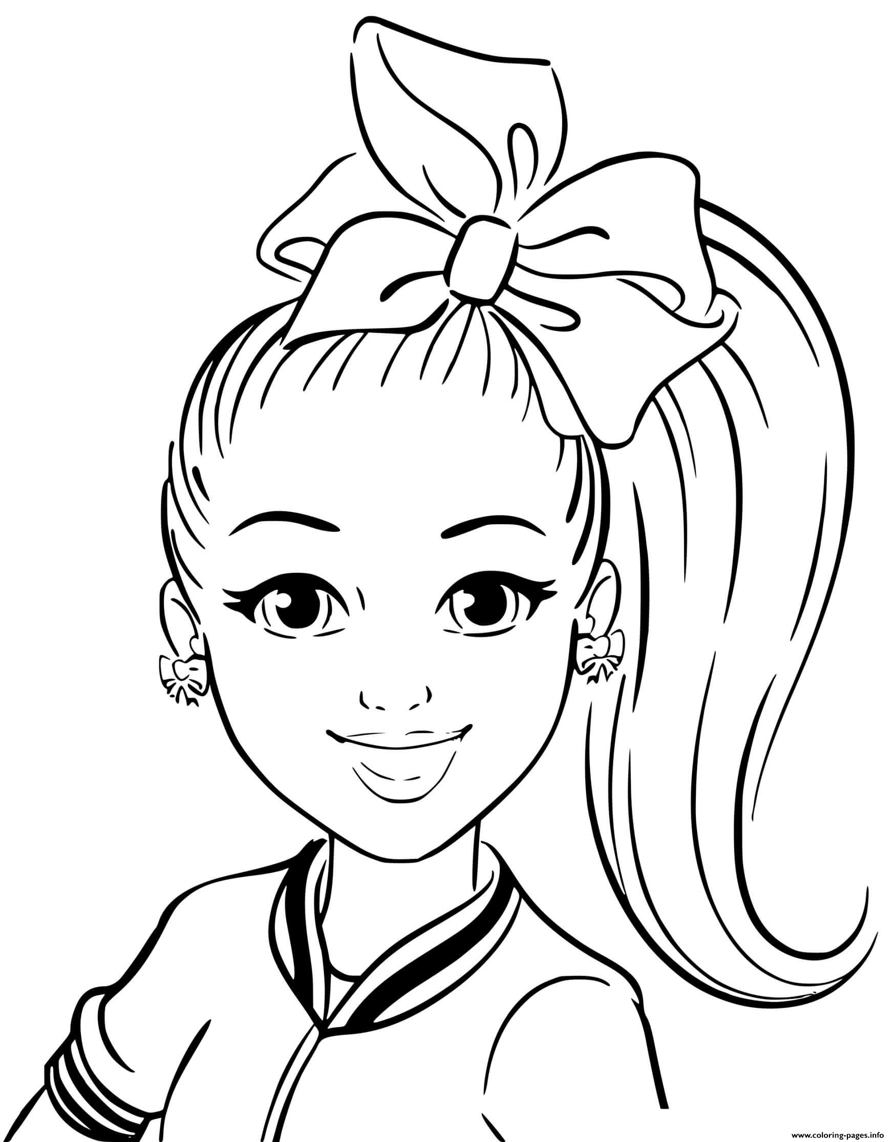 Jojo siwa american dancer singer actress coloring page printable