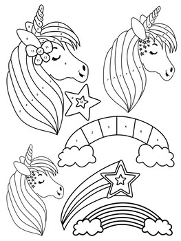 Colorful unicorn coloring pages