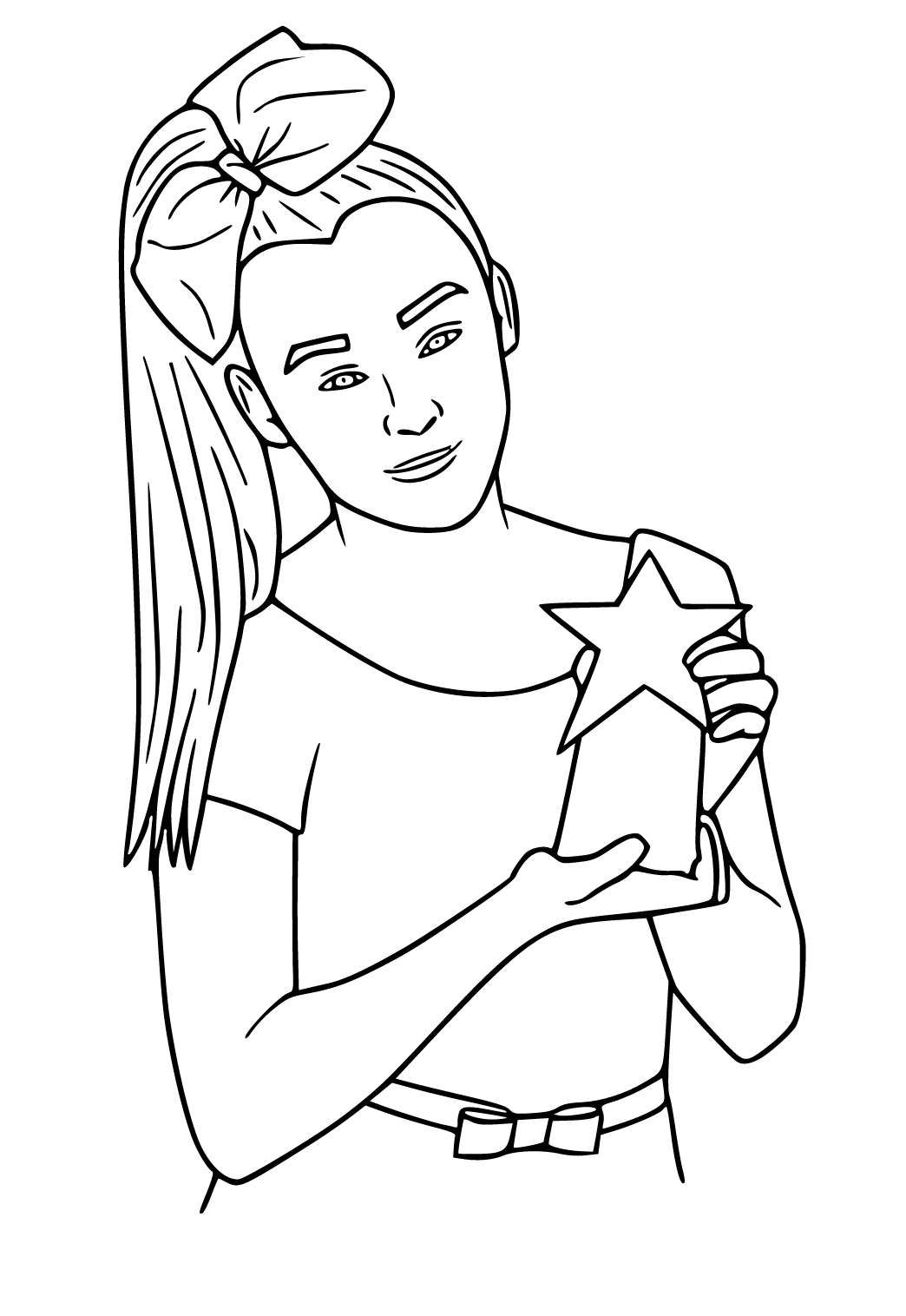 Free printable jojo siwa star coloring page sheet and picture for adults and kids girls and boys