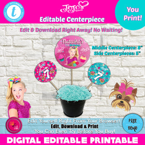 Editable dance party birthday party centerpiece printable set dance p â mugmouse designs