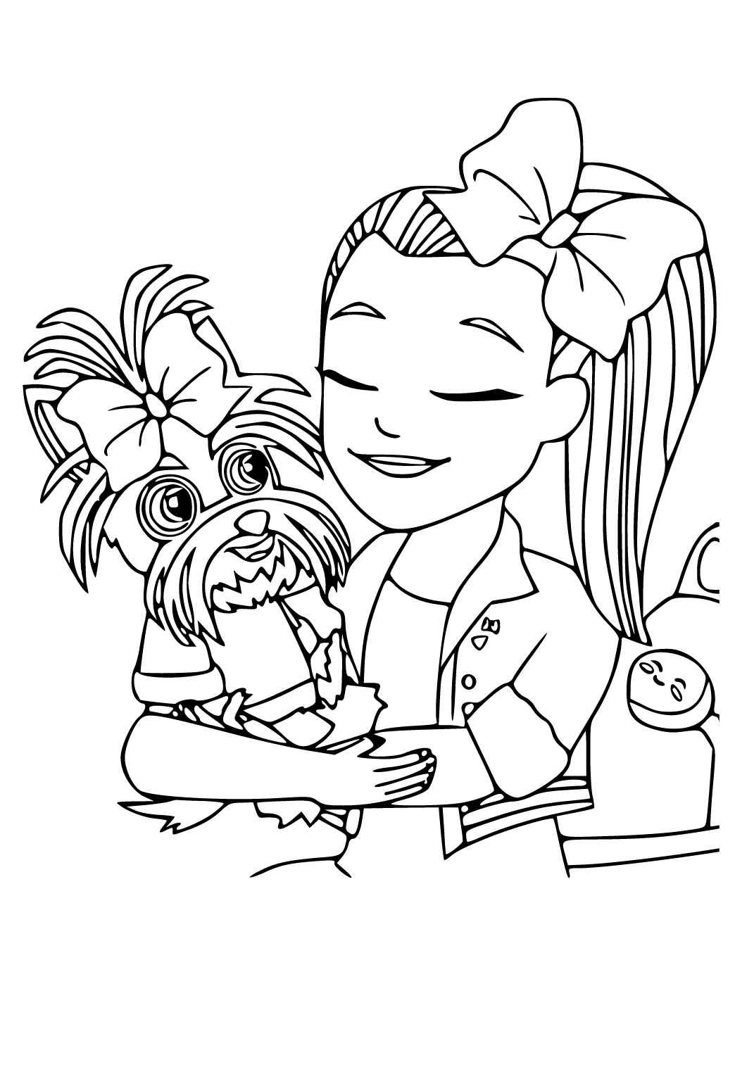 Free printable jojo siwa dog coloring page for adults and kids