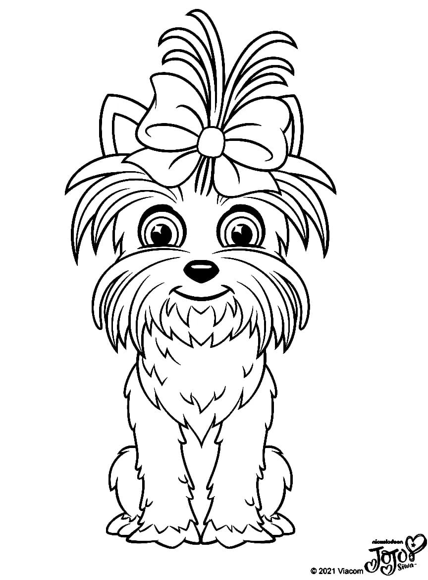 Cute bow bow coloring page