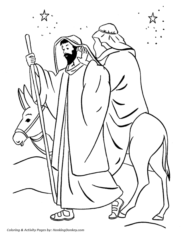 Religious christmas bible coloring pages