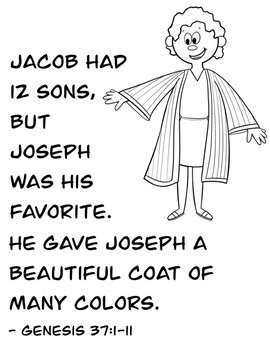 Joseph bible coloring pages tpt