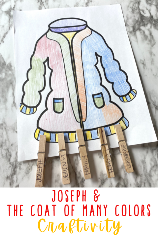 Joseph coat of many colors craft for sunday school lessons