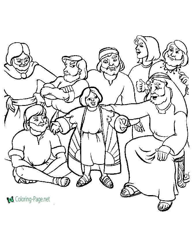 Coat of many colors bible coloring page