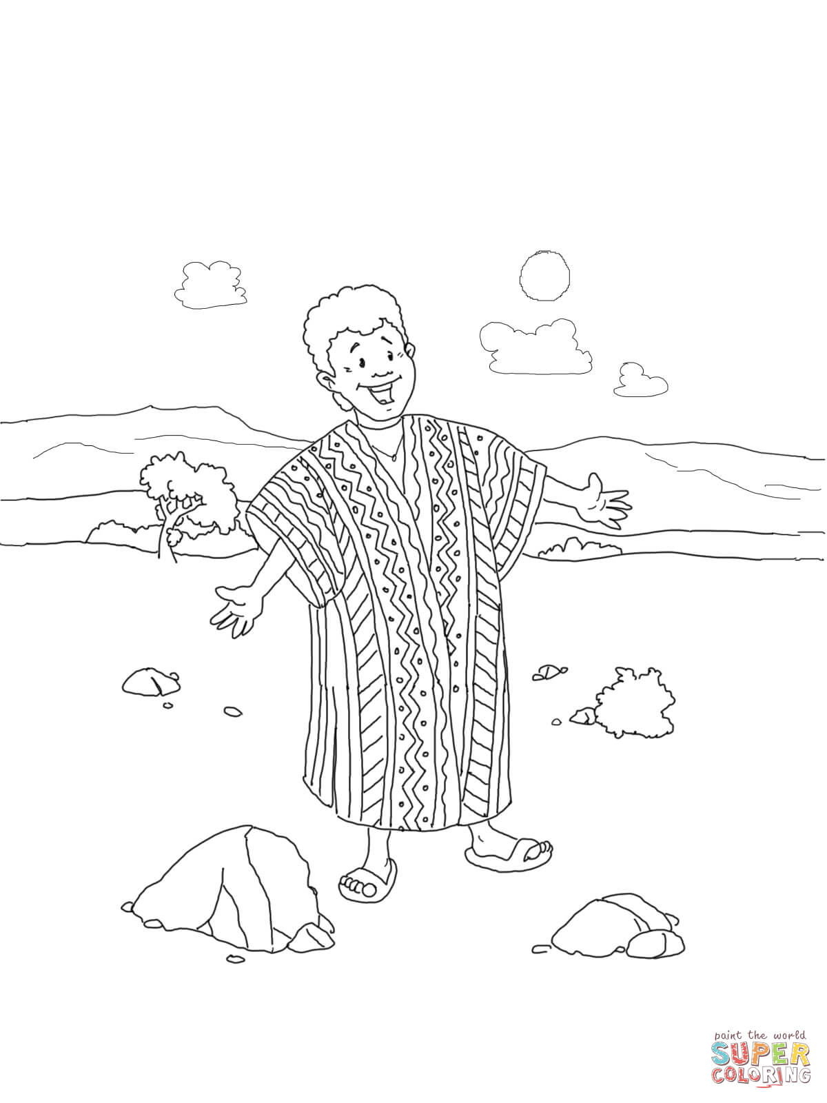 Joseph coat of many colors coloring page free printable coloring pages