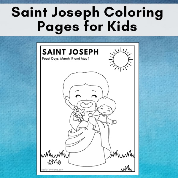 St joseph coloring page printable for kids