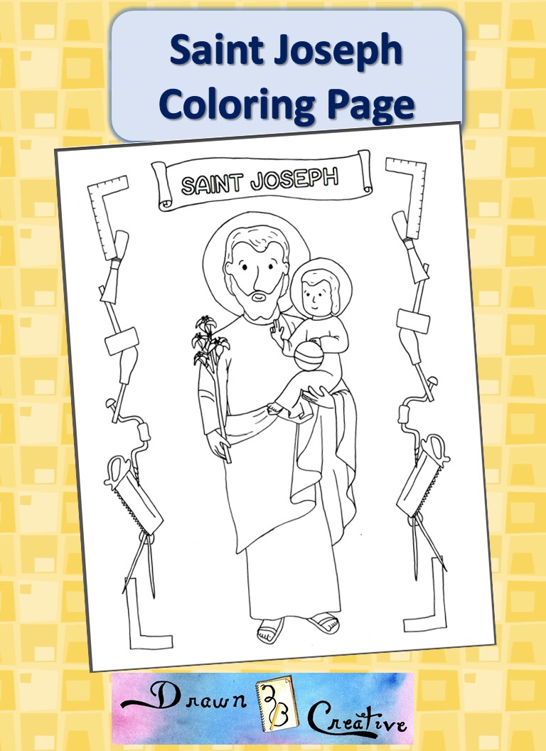 Days of free lenten printables saint joseph coloring page