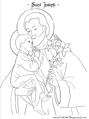 Saint joseph coloring page march th â catholic playground