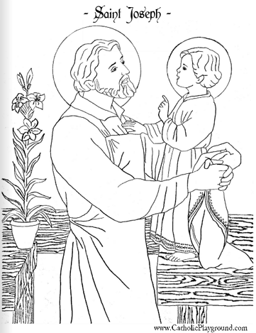 Saint joseph coloring page march th â catholic playground