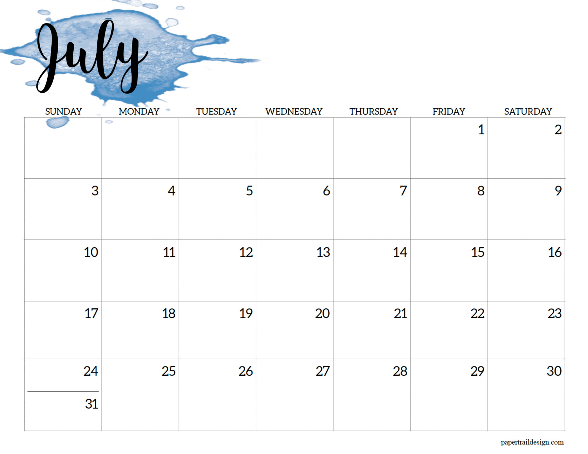 Calendar printable