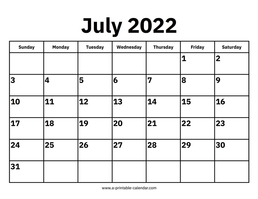 July calendars â printable calendar