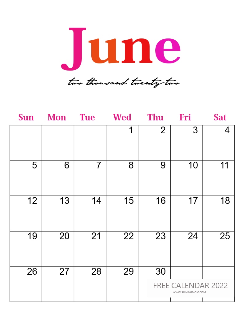 June calendar awesome free printables for you