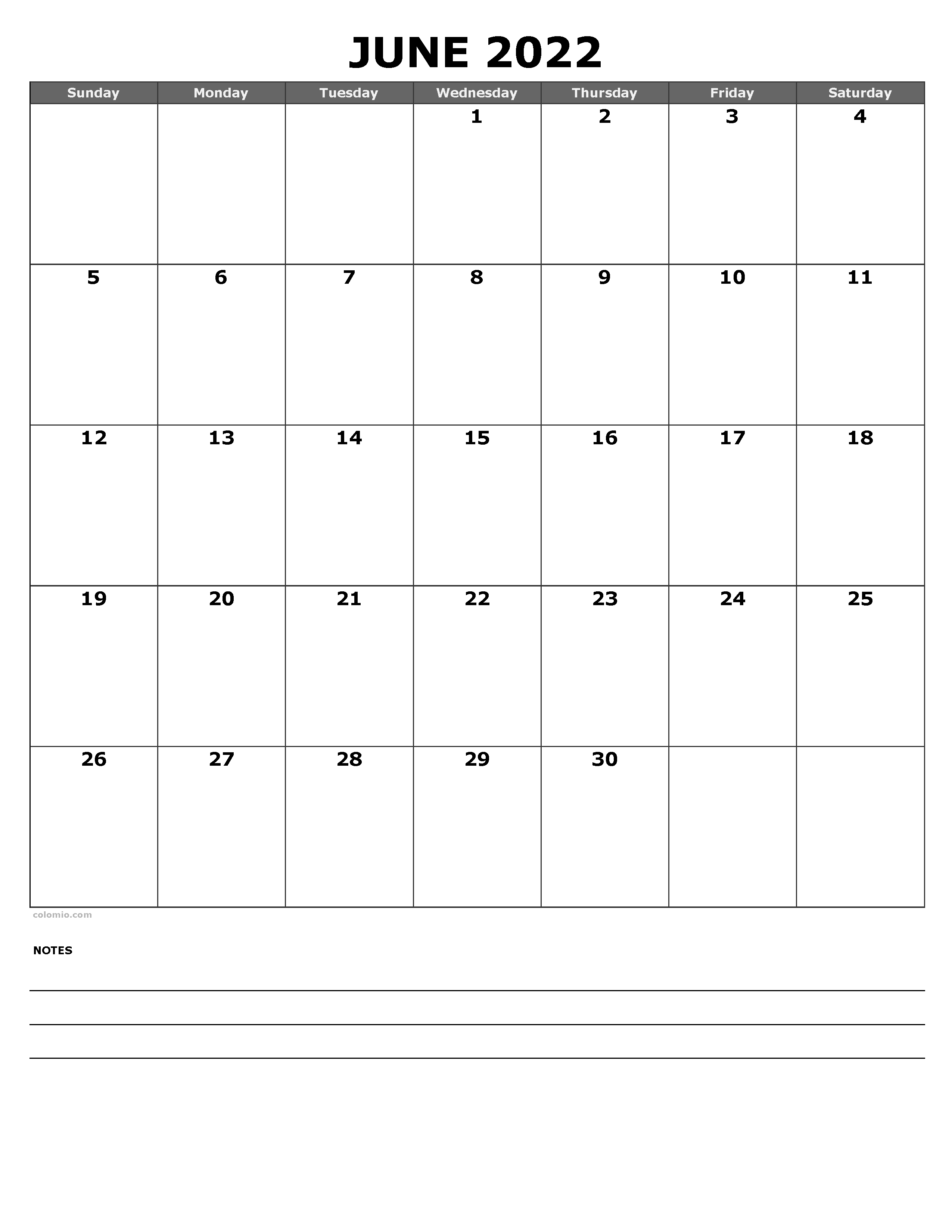 June calendar free printable pdf xls and png