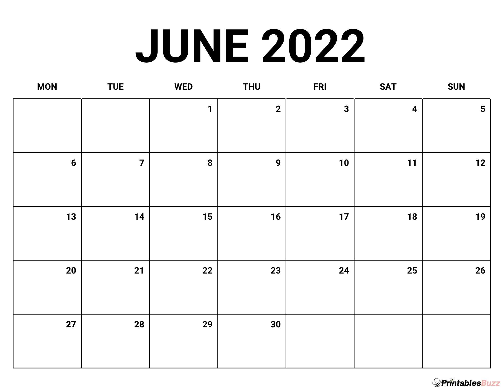 Cute june calendar printables free â