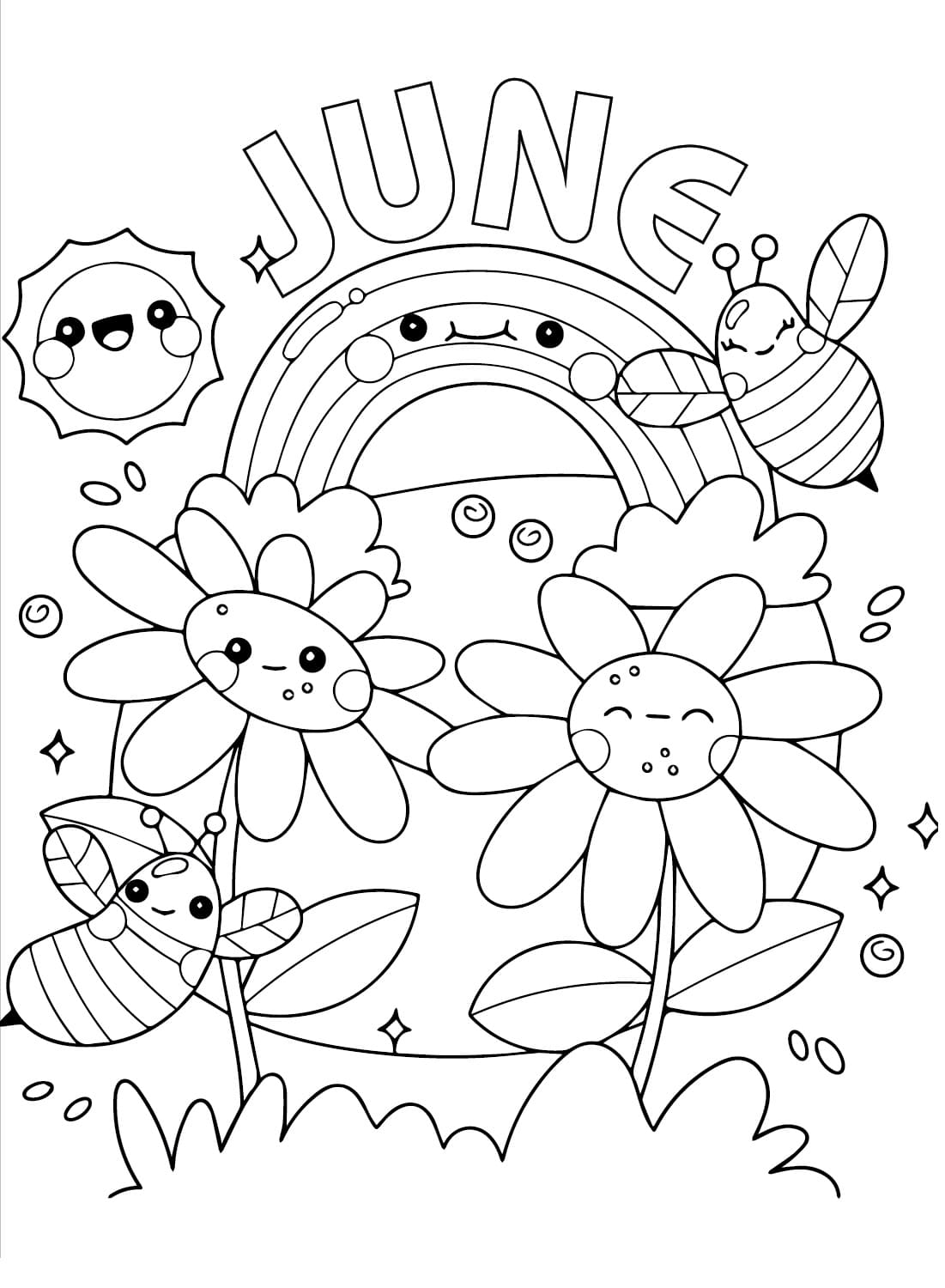 Print june coloring page