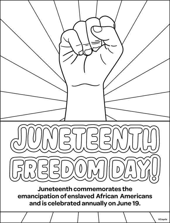 Juneteenth freedom day coloring page