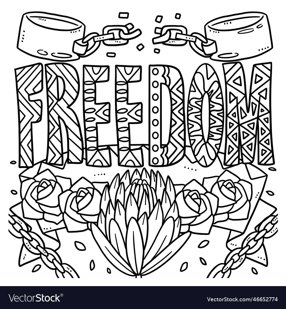 Juneteenth freedom coloring page for kids vector image