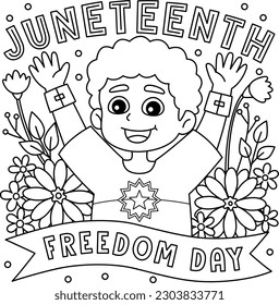 Juneteenth freedom day coloring page kids stock vector royalty free