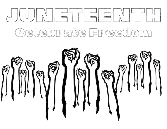 Printable juneteenth coloring page set