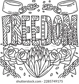 Juneteenth freedom coloring page kids stock vector royalty free