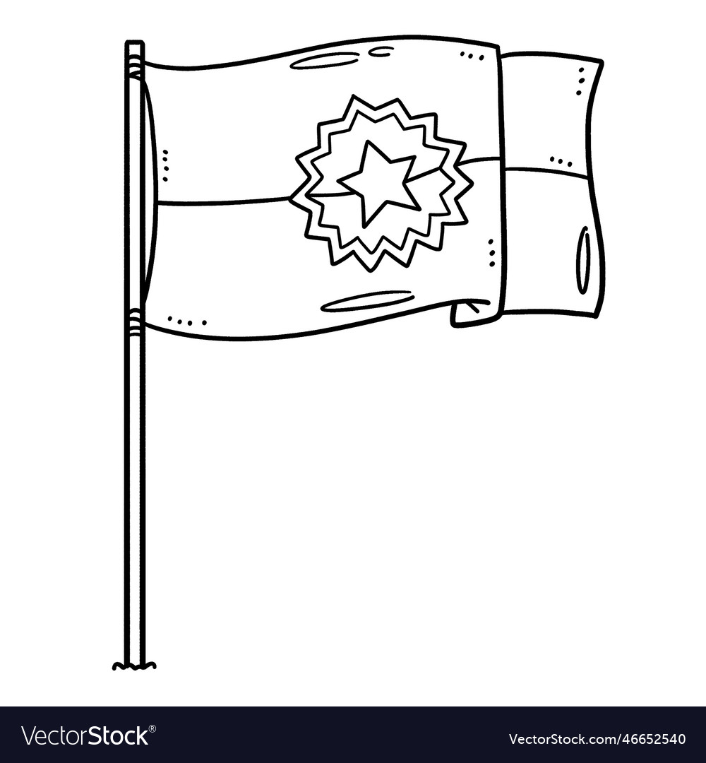 Juneteenth flag isolated coloring page for kids vector image
