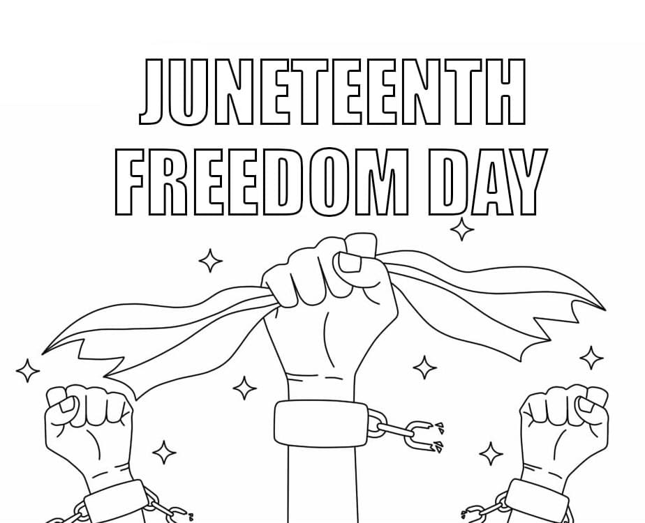 Freedom day juneteenth coloring page