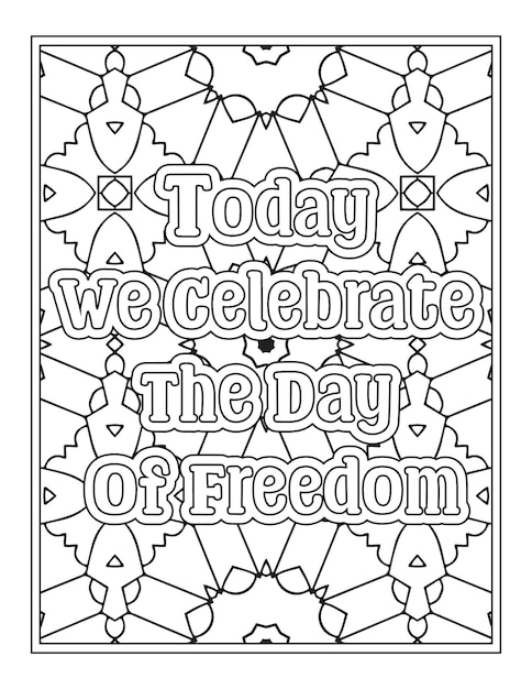 Premium vector juneteenth day quotes coloring pages for kdp coloring pages
