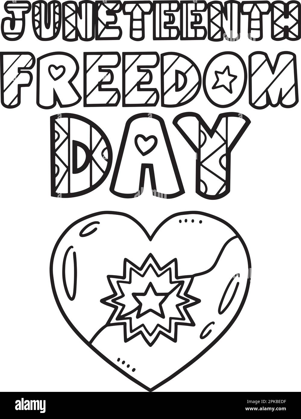 Juneteenth freedom day isolated coloring page stock vector image art