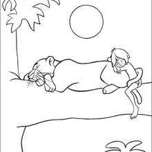 Bagheera and mowgli coloring pages