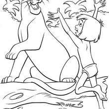 Bagheera and mowgli coloring pages