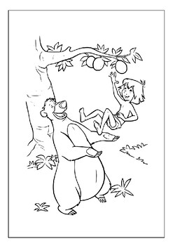 Printable coloring mowgli meet your favorite animals from the jungle book