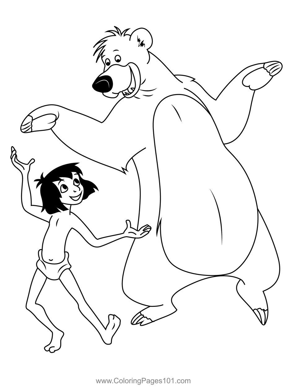 Jungle book coloring page for kids